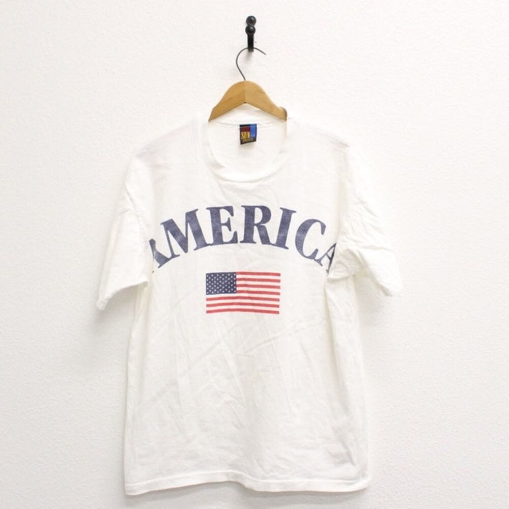 Vintage America United States Flag T Shirt Large